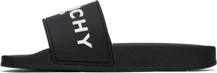 Givenchy Black Embossed Slides - Picture 3