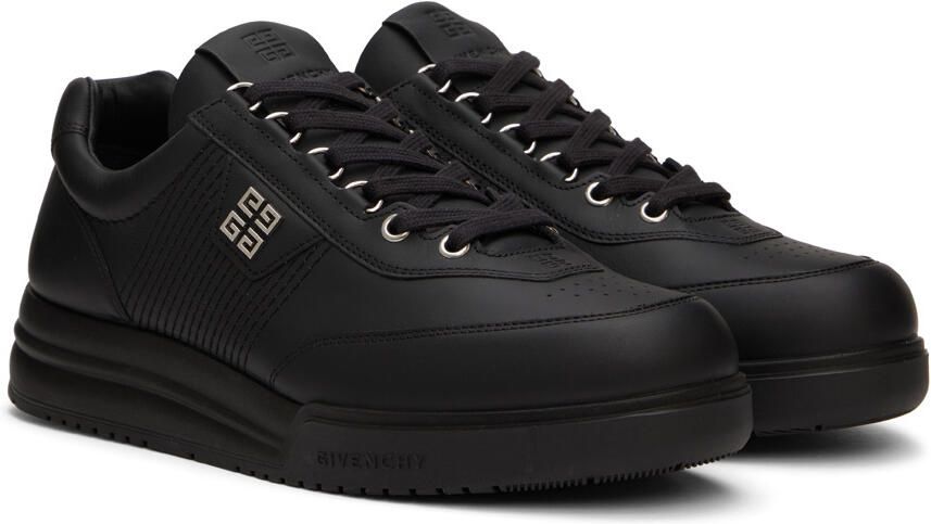 Givenchy Black Leather 4G Sneakers - Picture 2