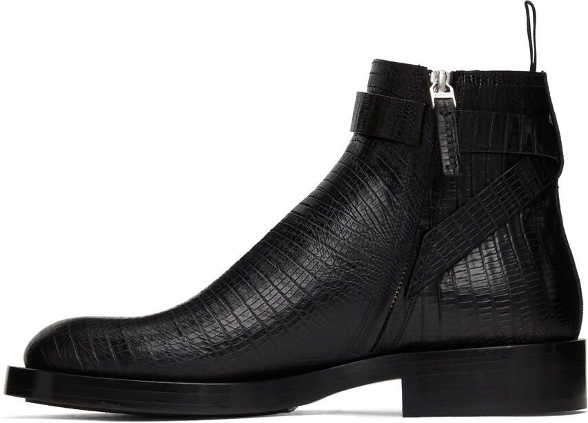 Givenchy Black Lizard Padlock Boots - Picture 2