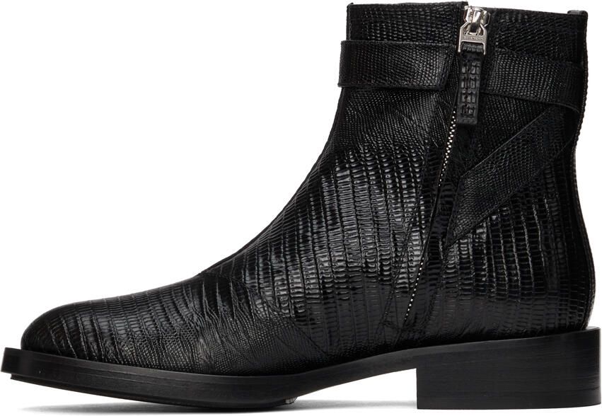 Givenchy Black Lizard Padlock Boots - Picture 3