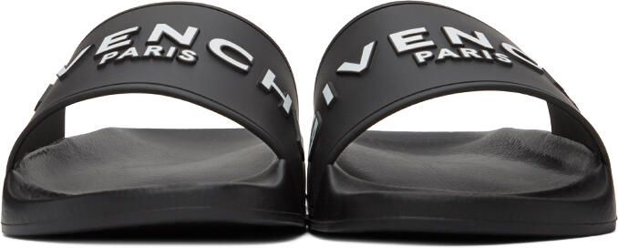 Givenchy Black Logo Flat Sandals - Picture 3