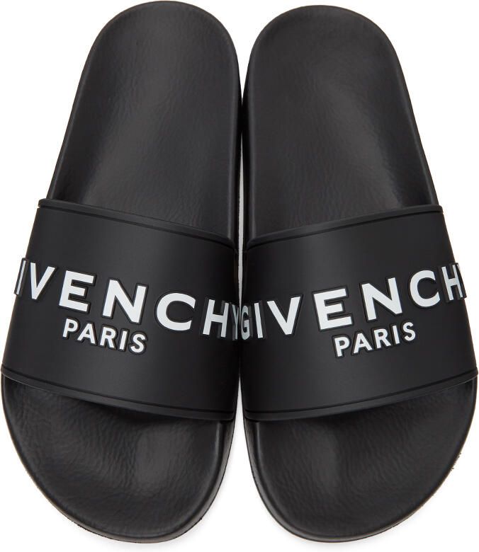 Givenchy Black Logo Flat Sandals