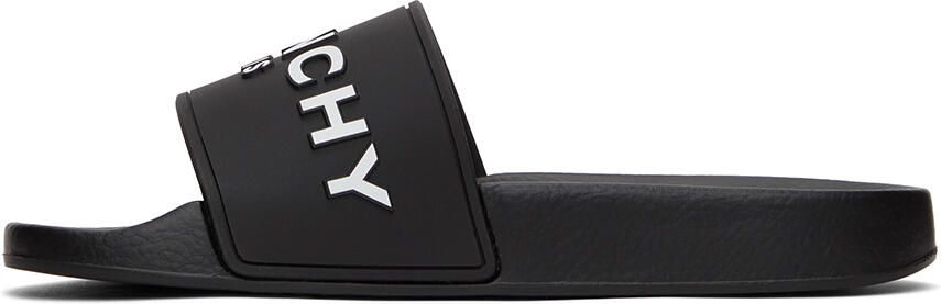 Givenchy Black Logo Flat Sandals - Picture 2