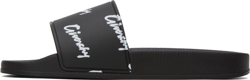 Givenchy Black Logo Printed Slides - Picture 4