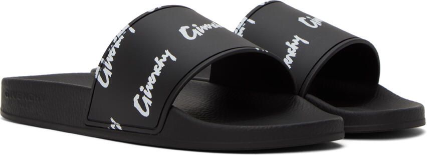 Givenchy Black Logo Printed Slides - Picture 3