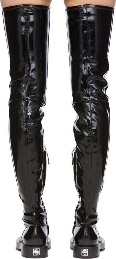 Givenchy Black Patent Tall Boots