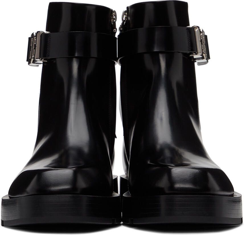 Givenchy Black Squared Buckle Ankle Boots - Picture 2