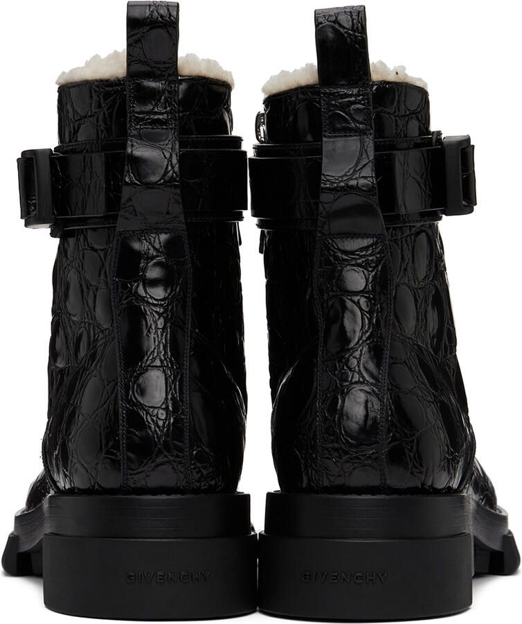 Givenchy Black Terra Shearling-Lined Combat Boots
