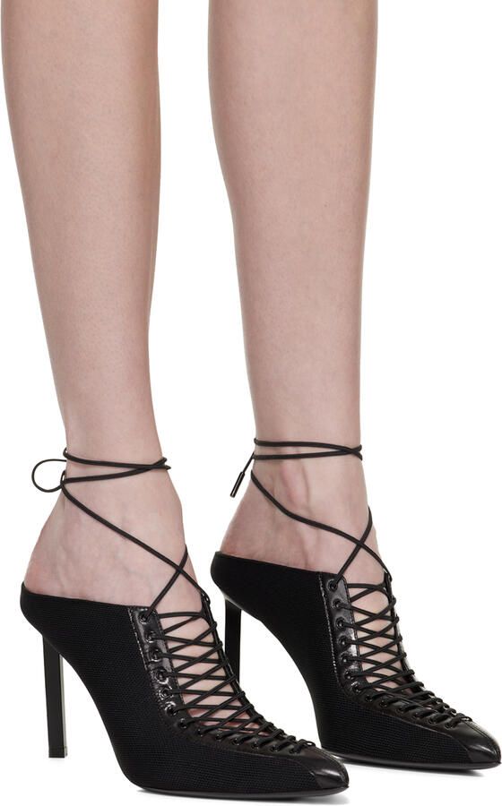 Givenchy Black Wrap Around Mules - Picture 2