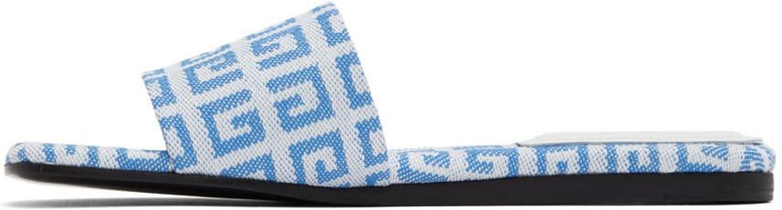 Givenchy Blue & White 4G Flat Sandals - Picture 3