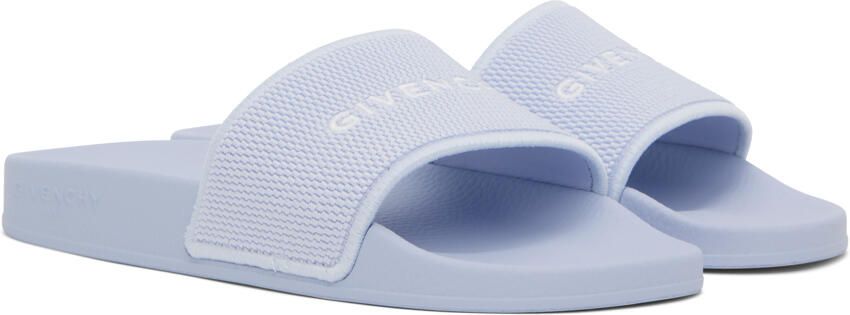 Givenchy Blue Embroidered Slides - Picture 2
