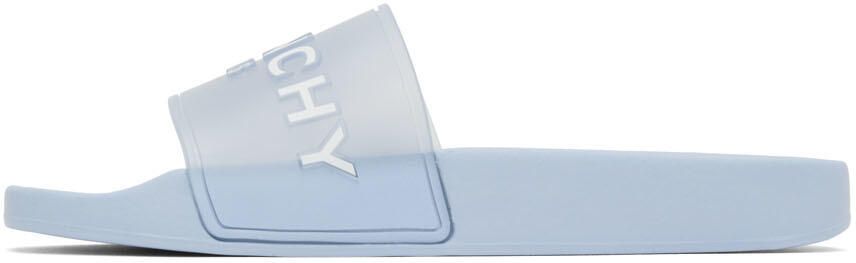 Givenchy Blue Logo Flat Sandals - Picture 4