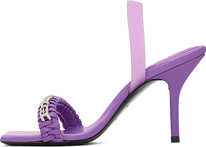 Givenchy Purple G Woven Heeled Sandals - Picture 2