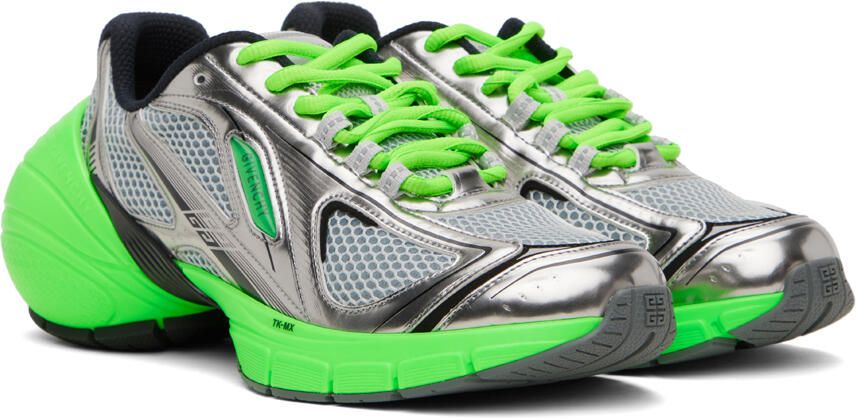 Givenchy Silver & Green TK-MX Sneakers - Picture 2
