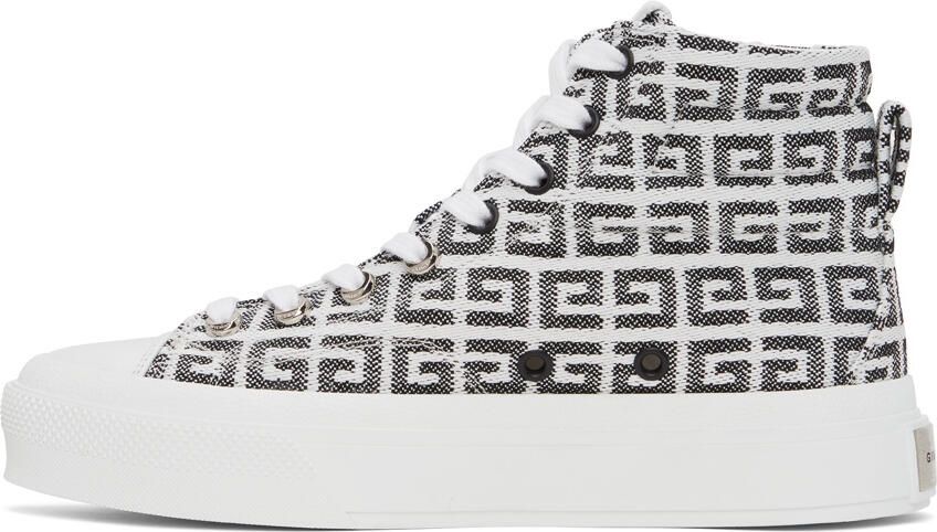 Givenchy White 4G Jacquard City Sneakers - Picture 4