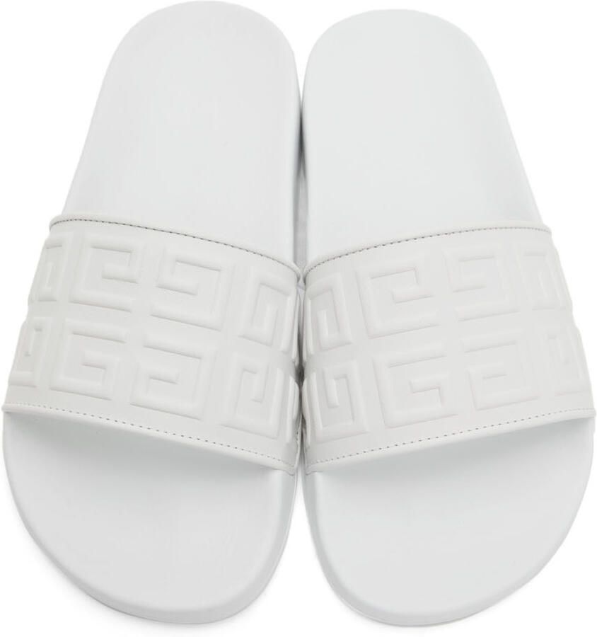 Givenchy White 4G Slide Flat Sandals
