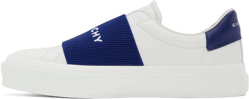 Givenchy White & Blue City Sport Low-Top Sneakers - Picture 3