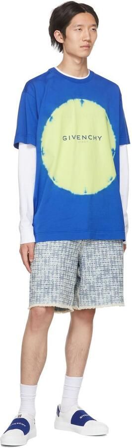 Givenchy White & Blue City Sport Low-Top Sneakers - Picture 4