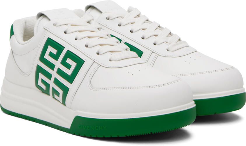 Givenchy White & Green G4 Sneakers - Picture 2