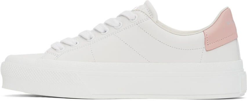 Givenchy White & Pink City Sneakers - Picture 4