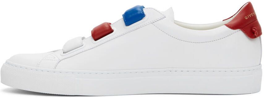 Givenchy White & Red Velcro Urban Knots Sneakers - Picture 2