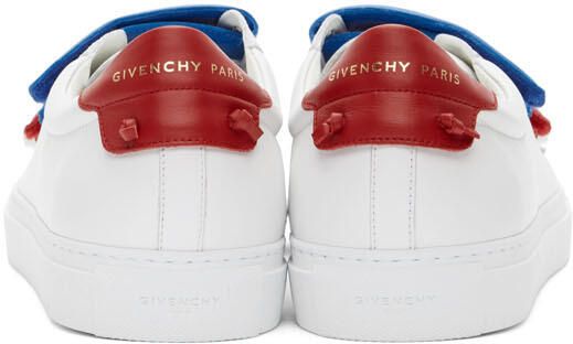 Givenchy White & Red Velcro Urban Knots Sneakers - Picture 4