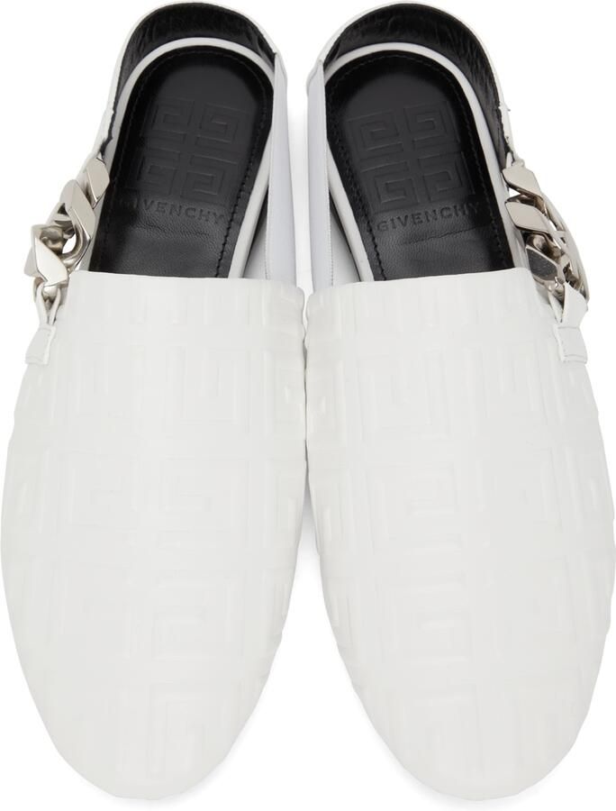 Givenchy White G Chain Slingback Mules