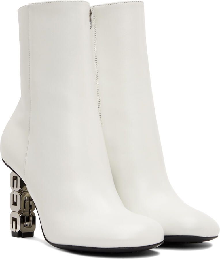 Givenchy White G Cube Ankle Boots