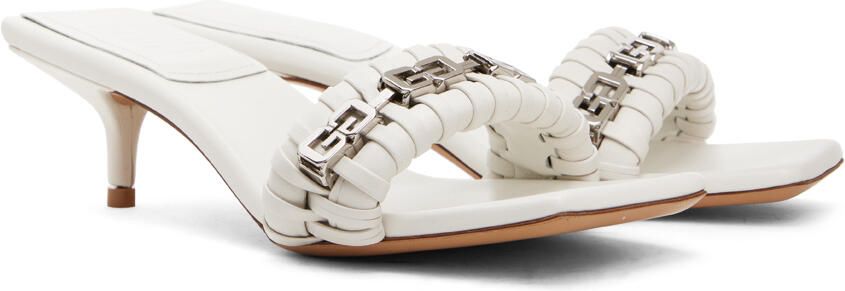 Givenchy White G Woven Heeled Sandals - Picture 2