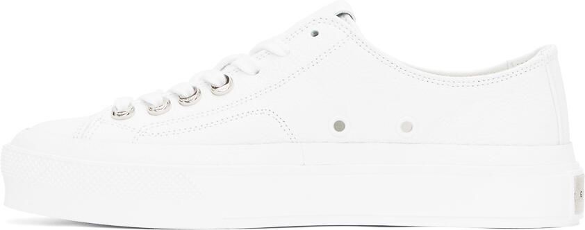 Givenchy White Grained City Sneakers - Picture 4