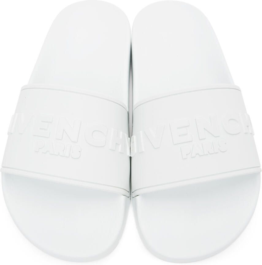 Givenchy White Logo Flat Sandals