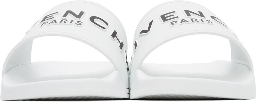 Givenchy White Logo Flat Sandals - Picture 3
