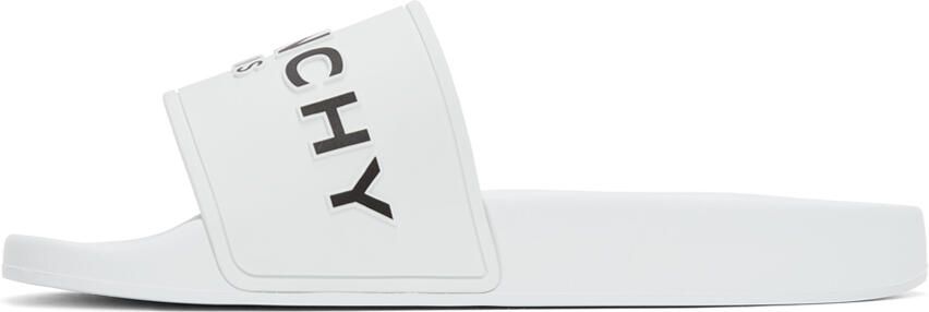 Givenchy White Logo Flat Sandals - Picture 2