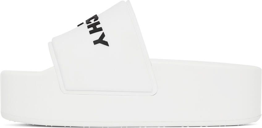 Givenchy White Logo Platform Sandals - Picture 2