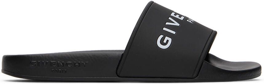 Givenchy Kids Black Logo Slides - Picture 5