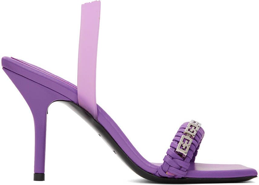 Givenchy Purple G Woven Heeled Sandals - Picture 5