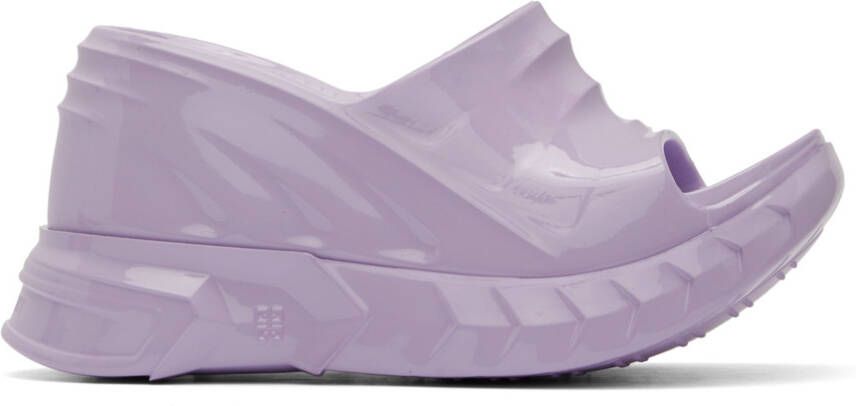Givenchy Purple Marshmallow Wedge Sandals - Picture 5