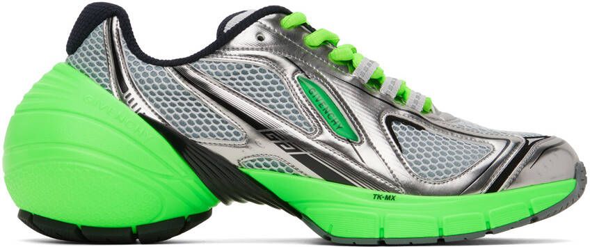 Givenchy Silver & Green TK-MX Sneakers - Picture 5