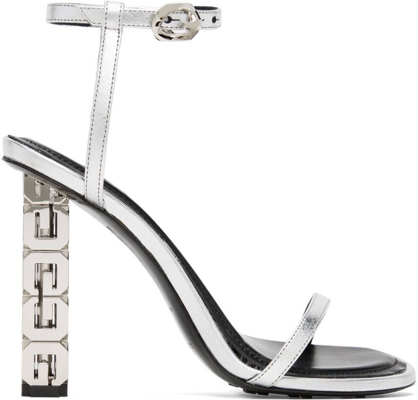Givenchy Silver G Cube Sandals - Picture 5