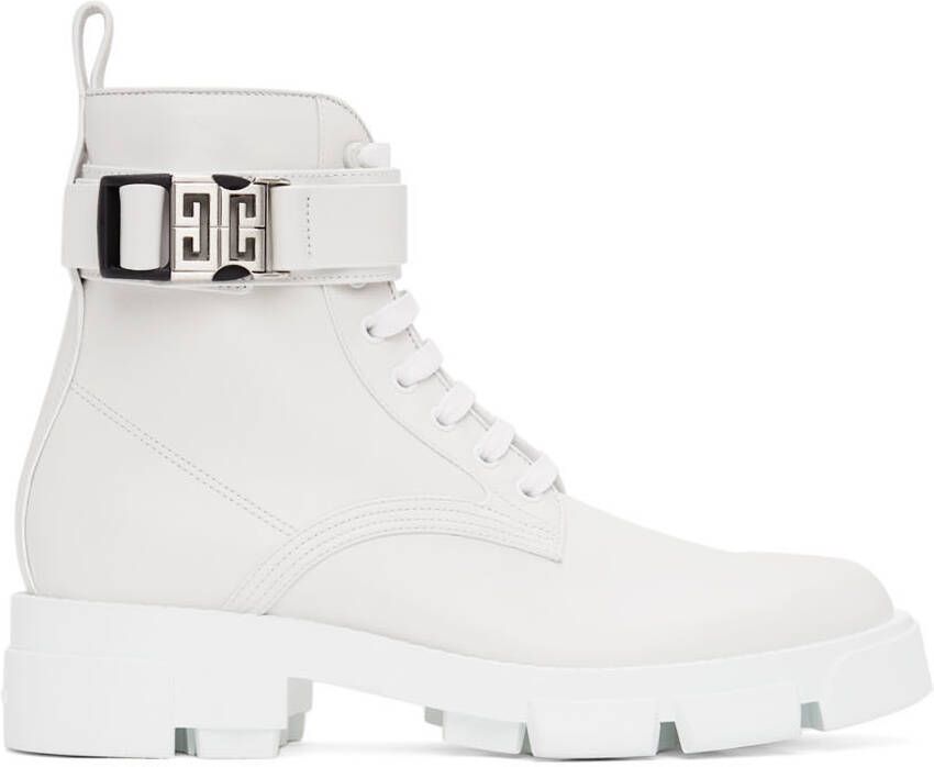 Givenchy White 4G Buckle Terra Boots - Picture 5