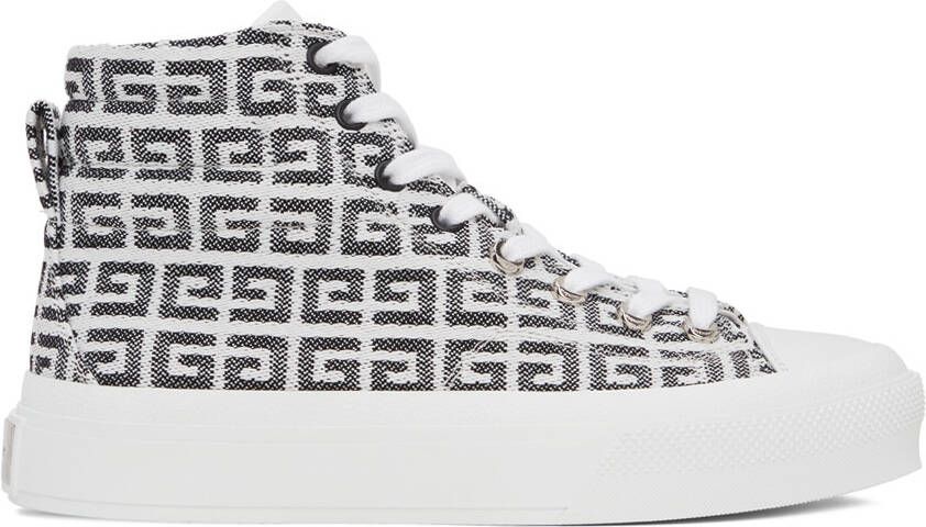 Givenchy White 4G Jacquard City Sneakers - Picture 5
