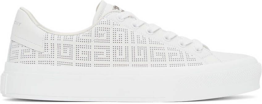 Givenchy White 4G Perforated Sneakers
