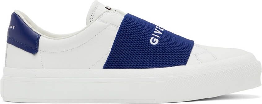 Givenchy White & Blue City Sport Low-Top Sneakers - Picture 5