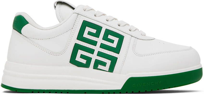 Givenchy White & Green G4 Sneakers - Picture 4
