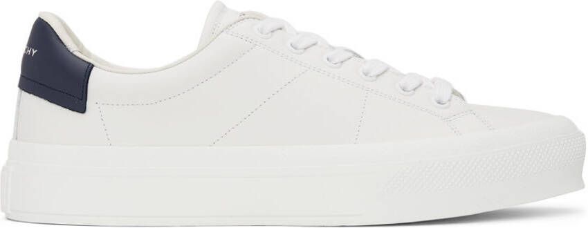 Givenchy White & Navy City Sneakers - Picture 5
