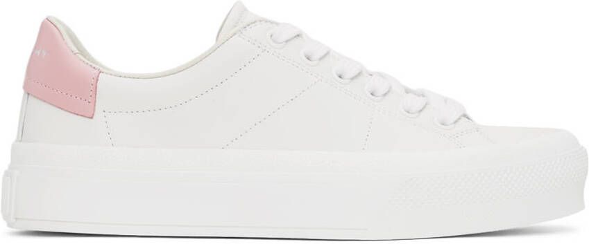 Givenchy White & Pink City Sneakers - Picture 5