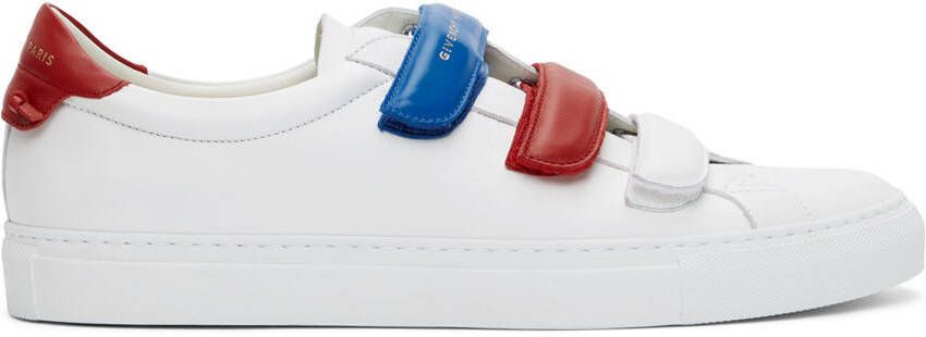 Givenchy White & Red Velcro Urban Knots Sneakers - Picture 5