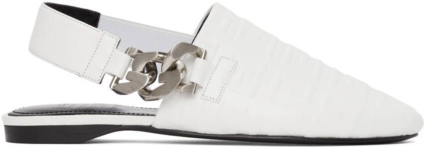 Givenchy White G Chain Slingback Mules - Picture 5