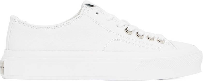 Givenchy White Grained City Sneakers - Picture 5