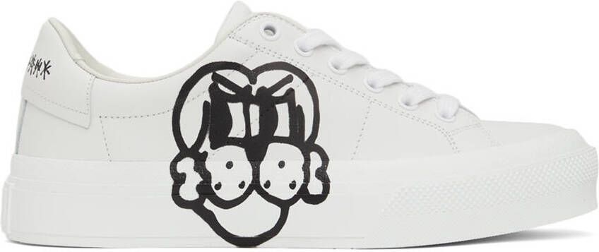 Givenchy White Graphic City Court Sneakers - Picture 3
